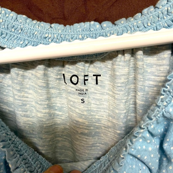 💄2 for 15$💄LOFT Soft Crop Polka Dot Short Sleeve Blouse Size Small Women’s US - Picture 5 of 5